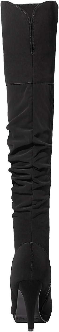 imageDREAM PAIRS Womens HIGHPLAT Black Chunky Thigh High Over The Knee High Heel BootsSarahiblacknubuck