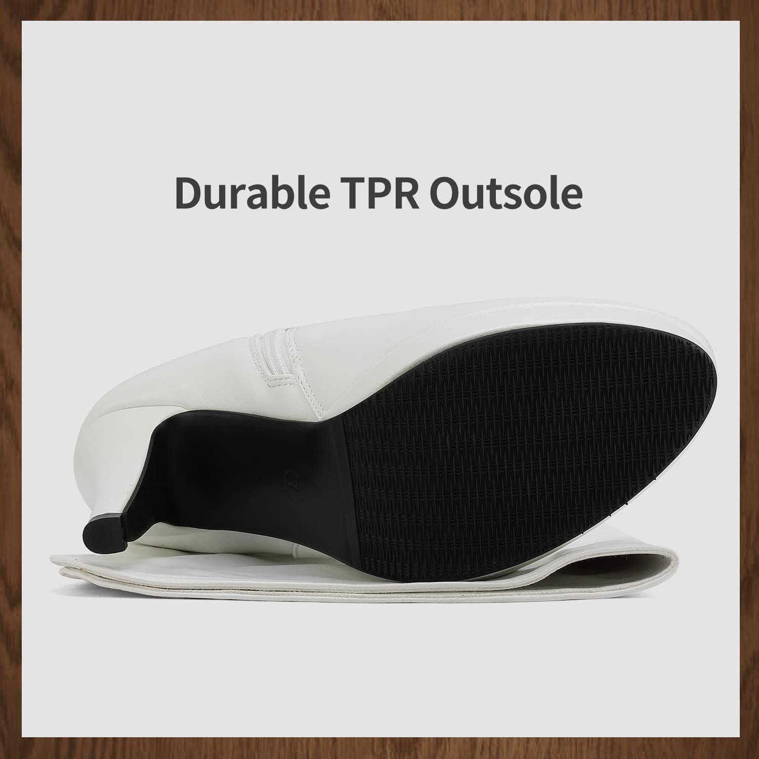 imageDREAM PAIRS Womens HIGHPLAT Black Chunky Thigh High Over The Knee High Heel BootsSarahiwhite Pu