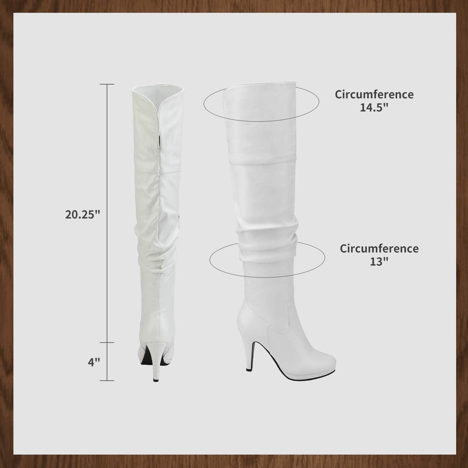 imageDREAM PAIRS Womens HIGHPLAT Black Chunky Thigh High Over The Knee High Heel BootsSarahiwhite Pu