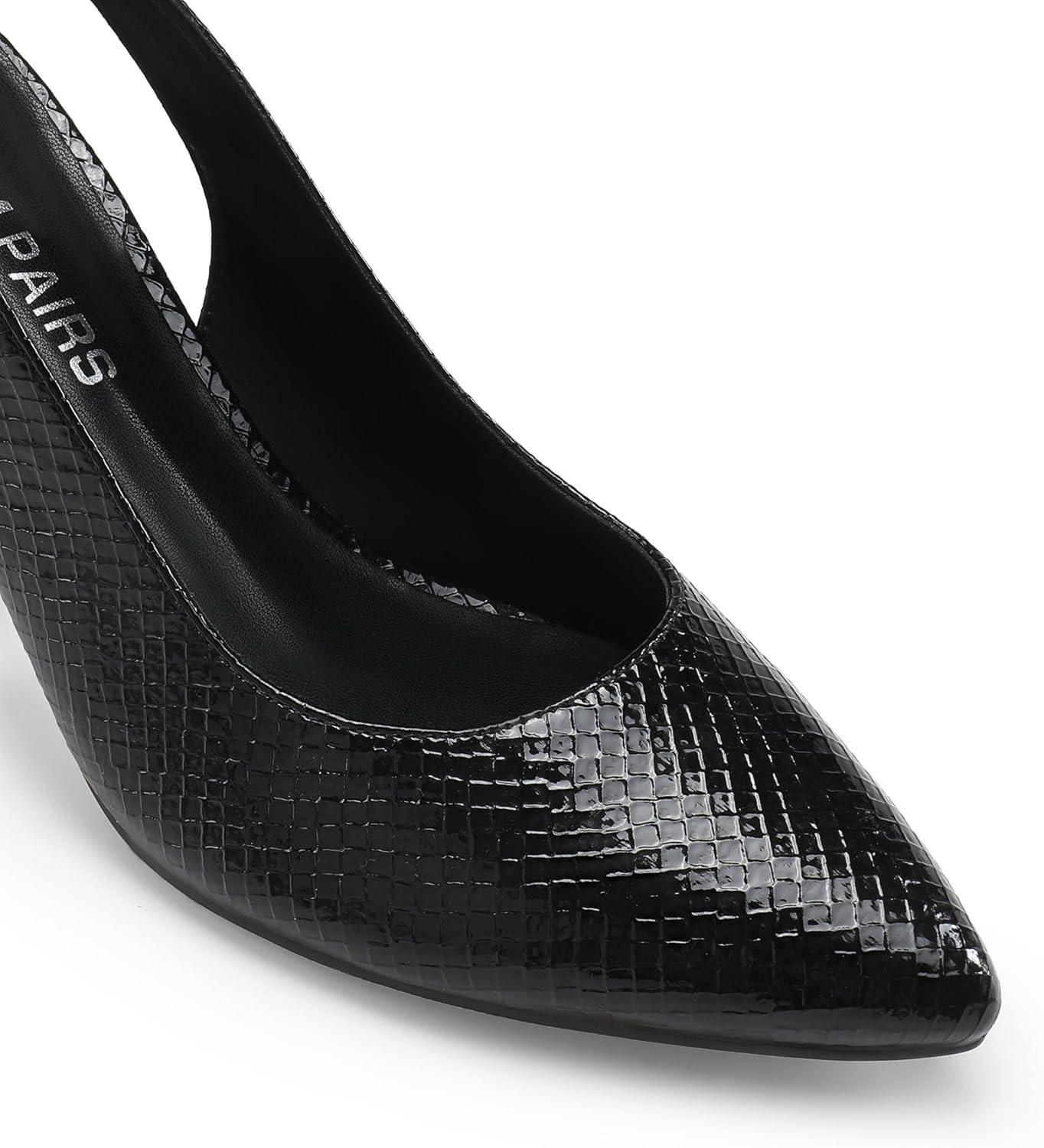 imageDREAM PAIRS Womens Heels Slingback Stiletto Pumps Shoes Pointed Closed Toe Kitten Heels Dress Bridal Elegant Wedding Sexy PartyBlacksnake