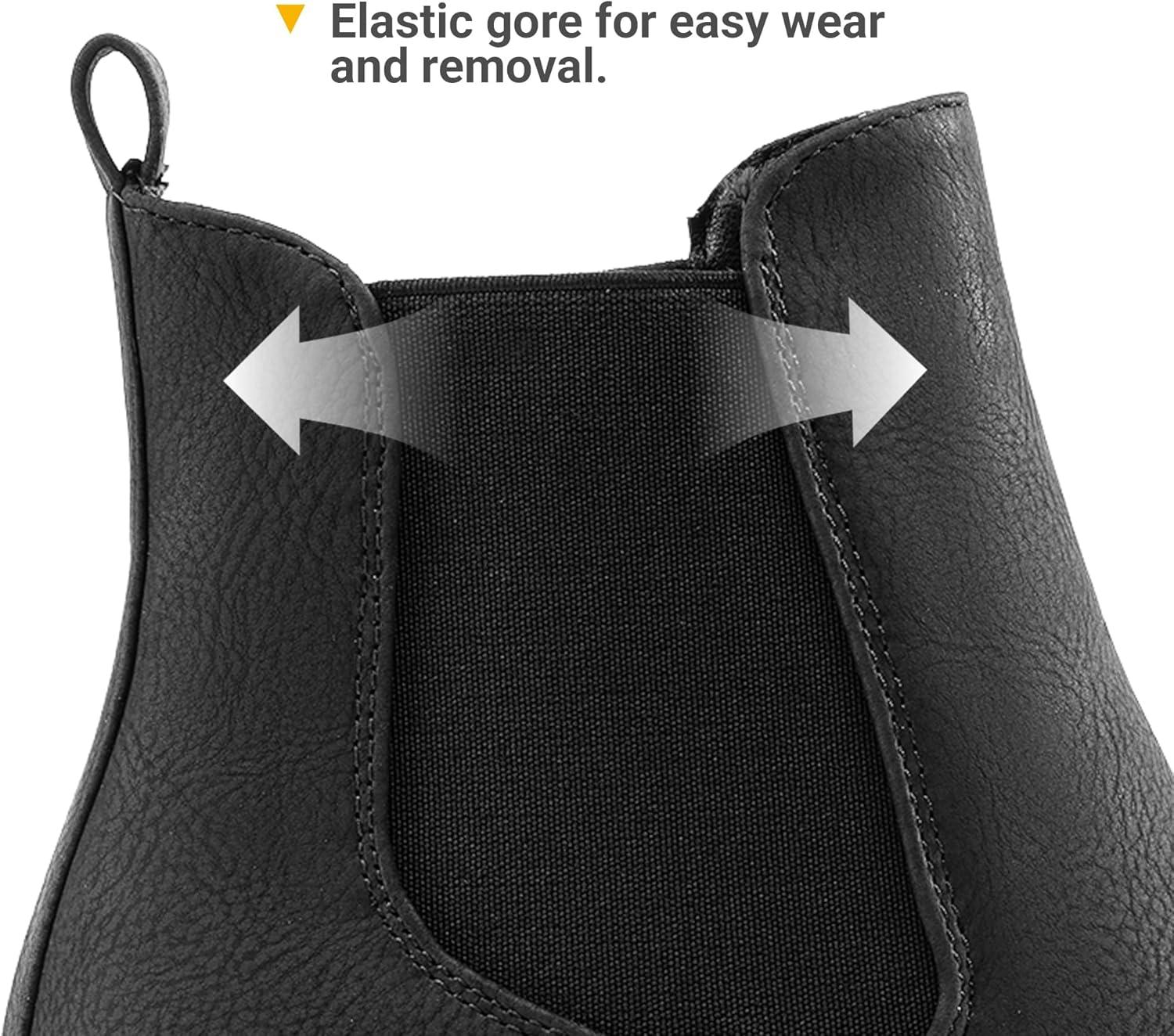 imageDREAM PAIRS Womens High Chunky Heel Chelsea Ankle Boots Slip On Elastic Fall Heeled Booties ShoesBlackPu