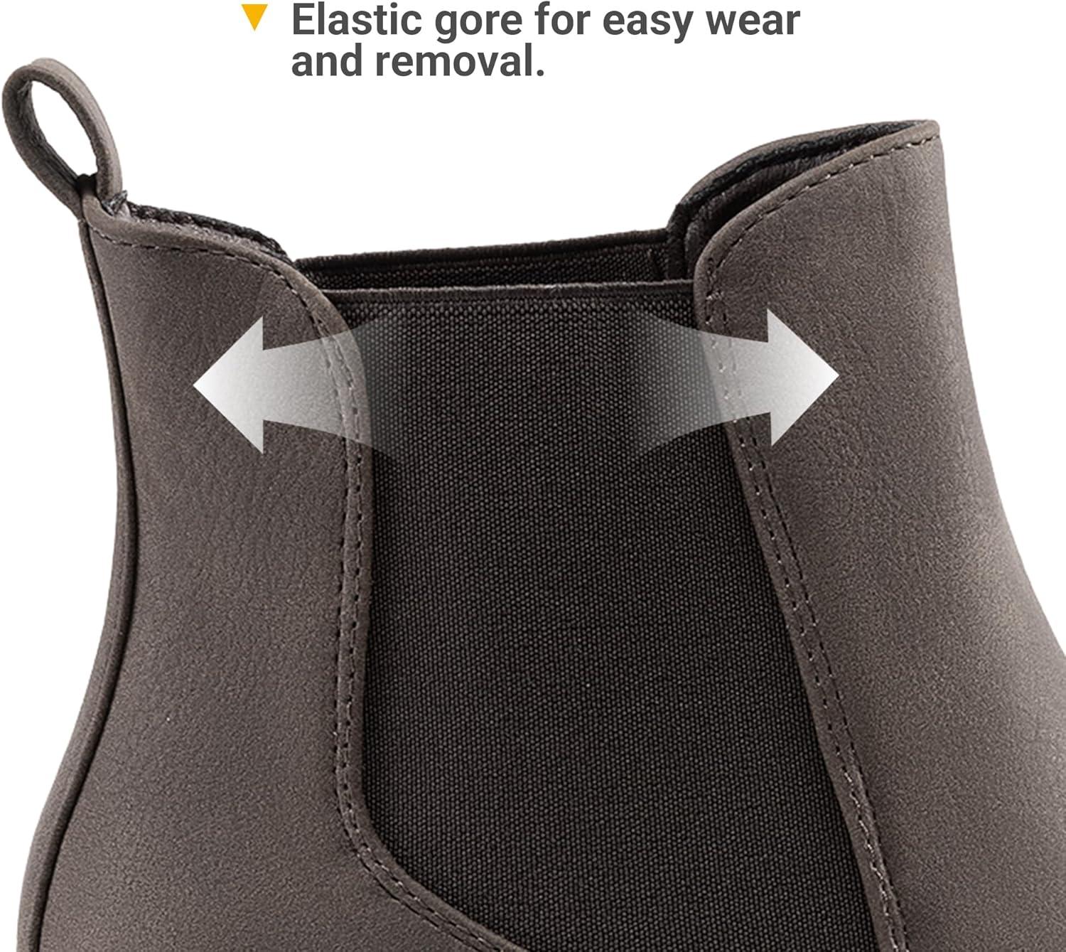 imageDREAM PAIRS Womens High Chunky Heel Chelsea Ankle Boots Slip On Elastic Fall Heeled Booties ShoesBrownPu