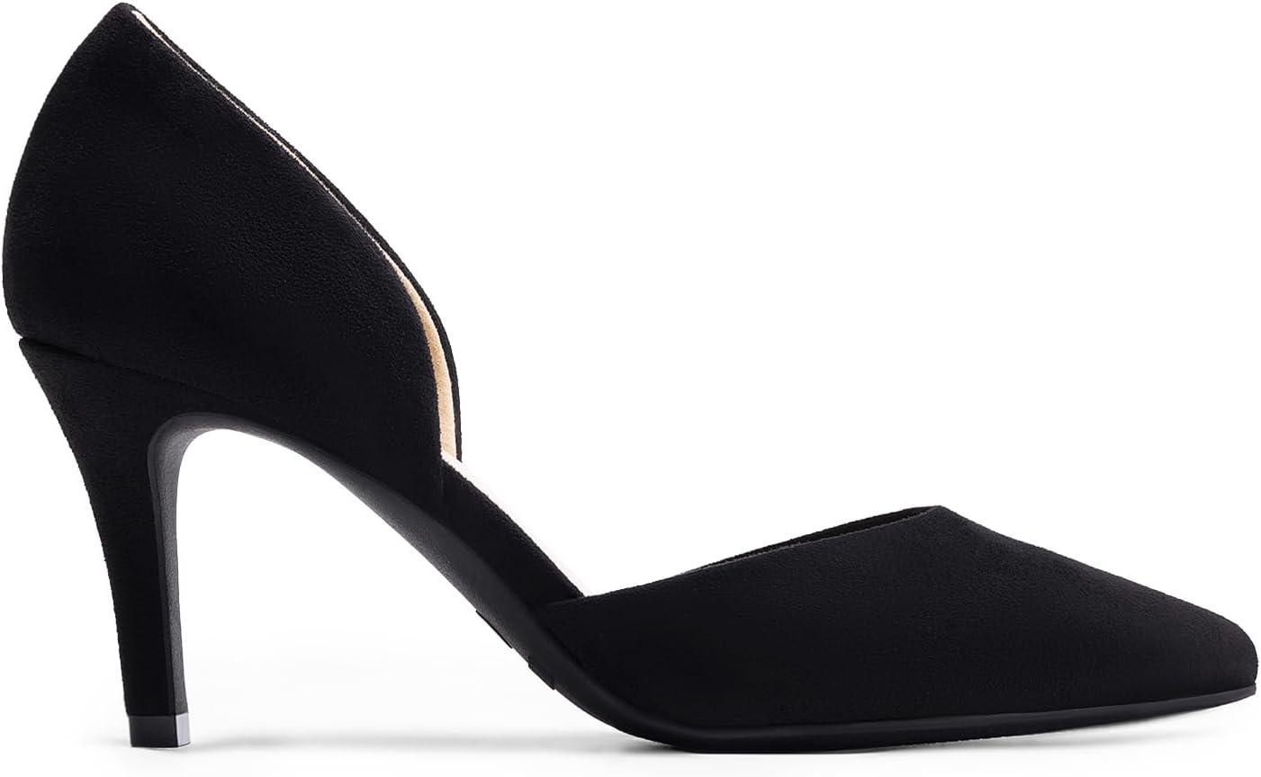 imageDREAM PAIRS Womens High Heel Closed Toe Dress Shoes Pumps Elegant Stiletto DOrsay Slip OnBlacksuede