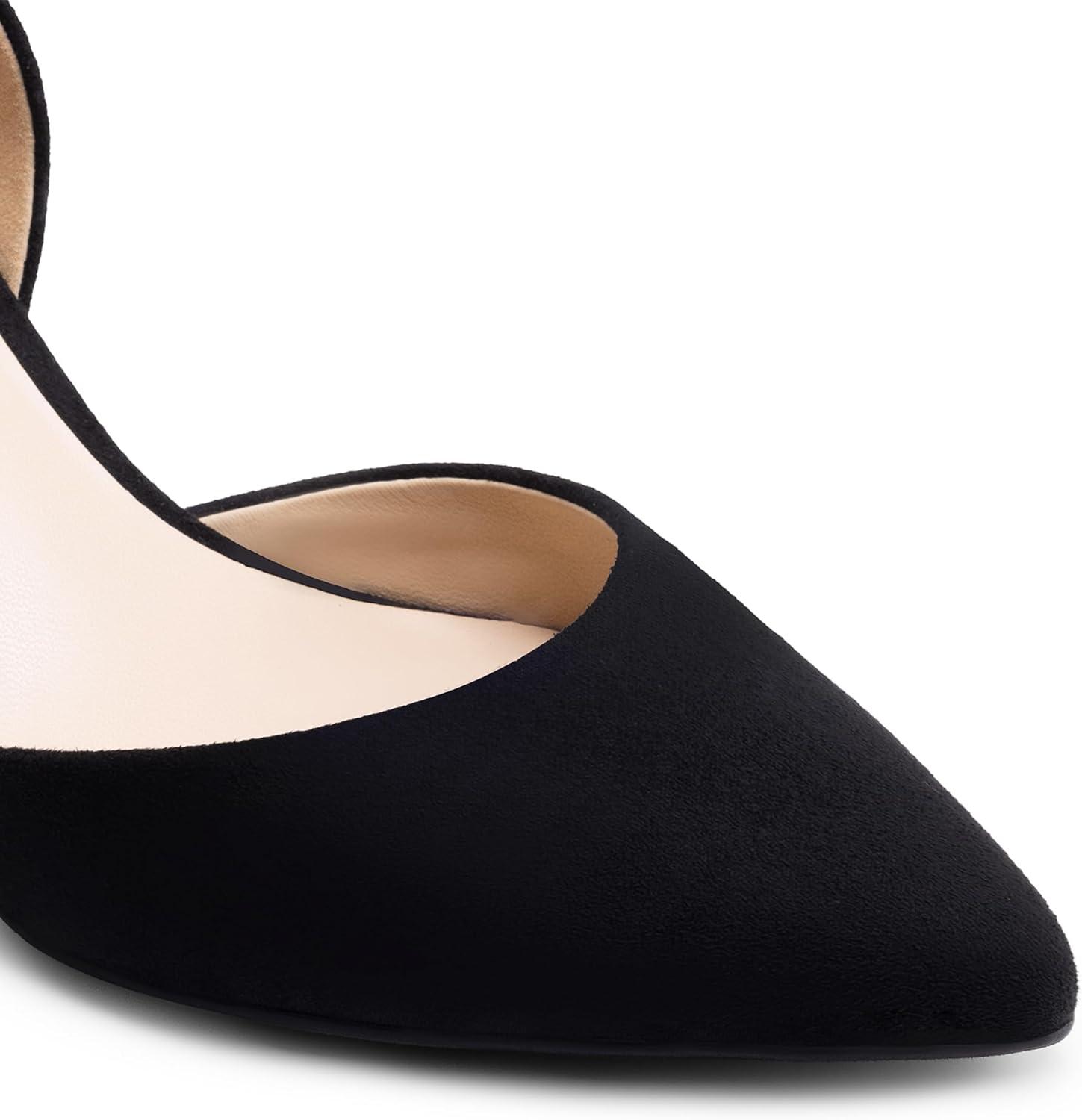 imageDREAM PAIRS Womens High Heel Closed Toe Dress Shoes Pumps Elegant Stiletto DOrsay Slip OnBlacksuede