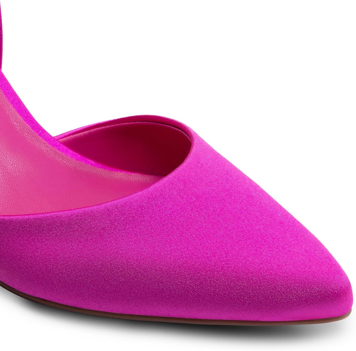 imageDREAM PAIRS Womens High Heel Closed Toe Dress Shoes Pumps Elegant Stiletto DOrsay Slip OnHot Pinksatin