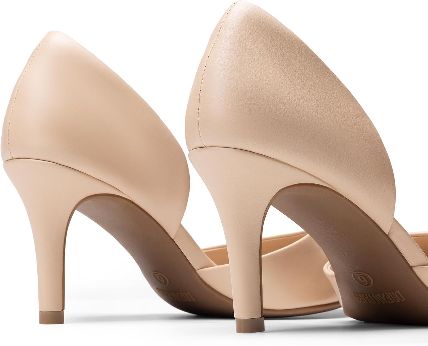 imageDREAM PAIRS Womens High Heel Closed Toe Dress Shoes Pumps Elegant Stiletto DOrsay Slip OnNudepu