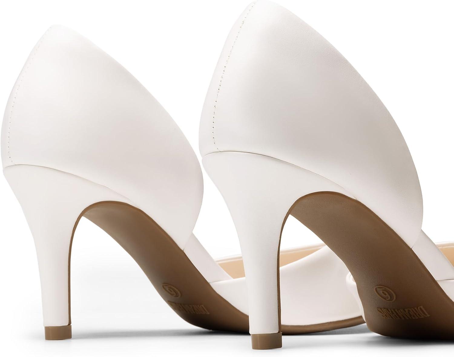 imageDREAM PAIRS Womens High Heel Closed Toe Dress Shoes Pumps Elegant Stiletto DOrsay Slip OnWhitepu