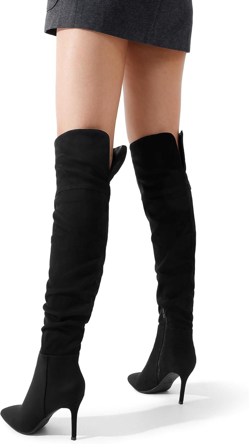 imageDREAM PAIRS Womens High Heels Over The Knee Boots Thigh High Pointed Toe Stiletto Long Fall Sexy BootsBlacksuede