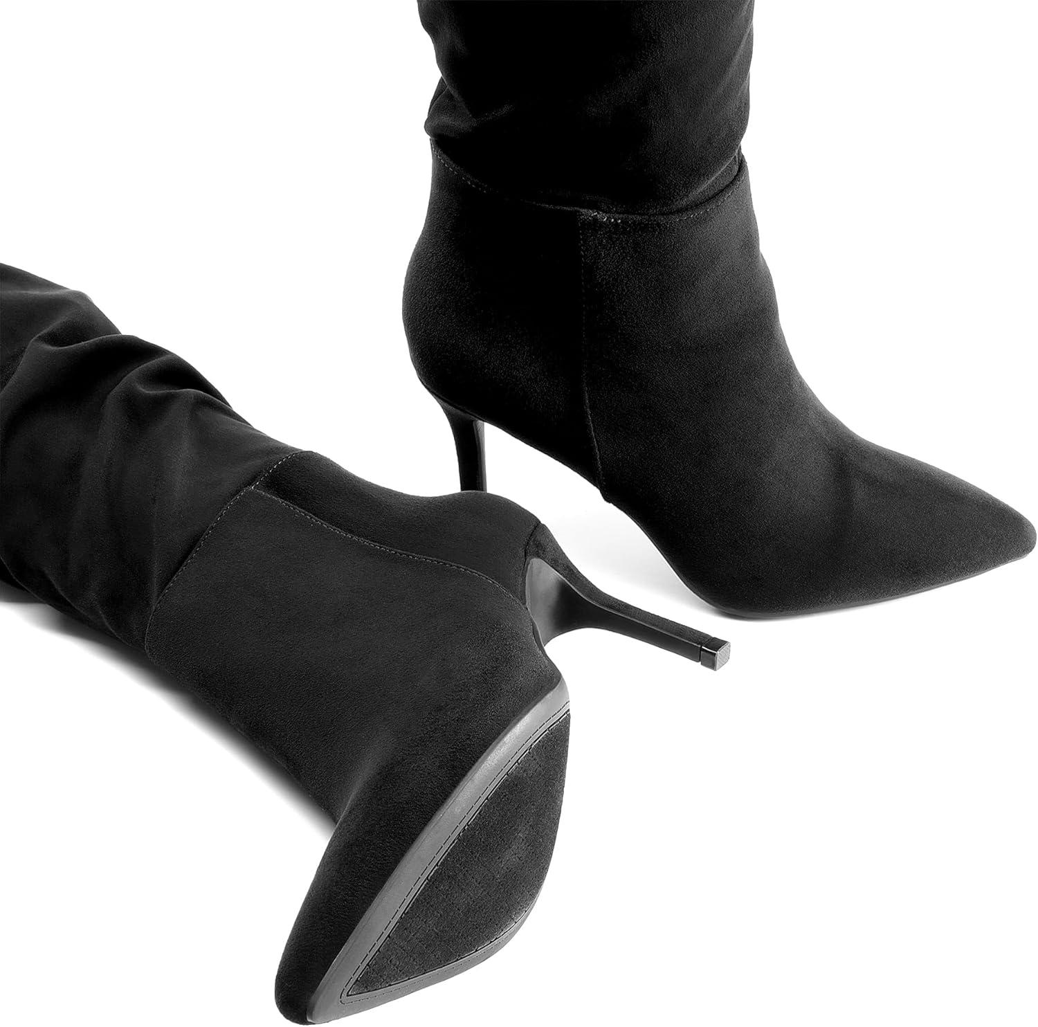 imageDREAM PAIRS Womens High Heels Over The Knee Boots Thigh High Pointed Toe Stiletto Long Fall Sexy BootsBlacksuede