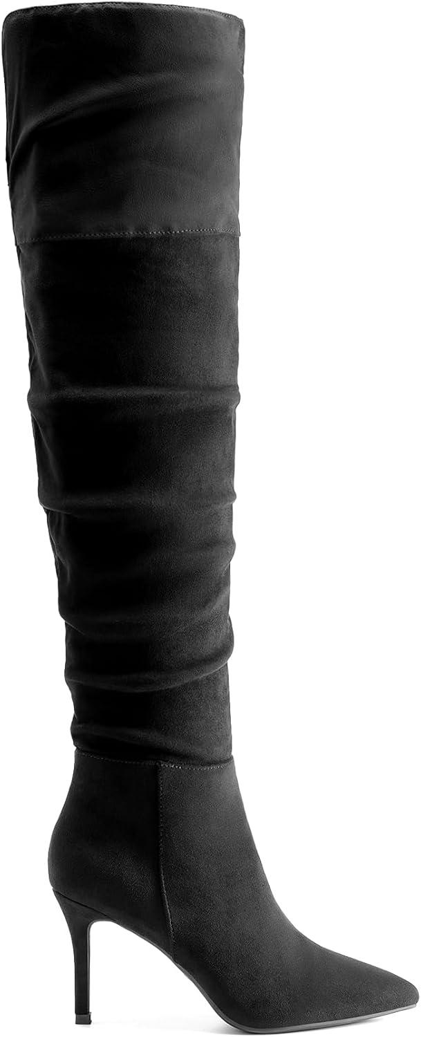 imageDREAM PAIRS Womens High Heels Over The Knee Boots Thigh High Pointed Toe Stiletto Long Fall Sexy BootsBlacksuede