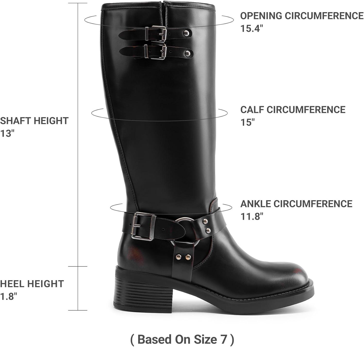 imageDREAM PAIRS Womens Knee High Boots Combat Boots Goth Boot Lace Up Adjustable Buckles Chunky Low Heel Fall Booties with Side Zipper to Put on and offBlackBrown