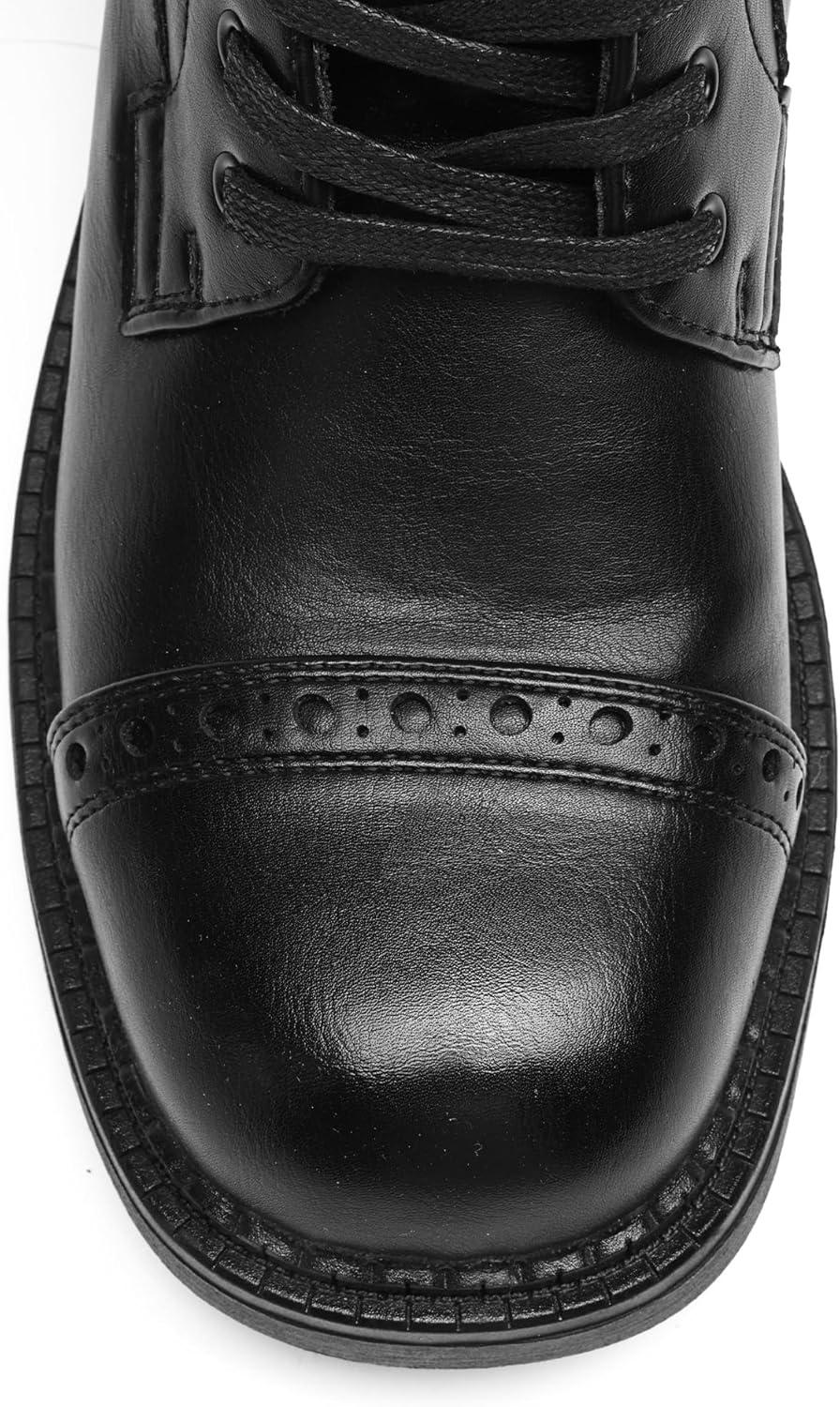 imageDREAM PAIRS Womens Knee High Boots Combat Boots Goth Boot Lace Up Adjustable Buckles Chunky Low Heel Fall Booties with Side Zipper to Put on and offBlack