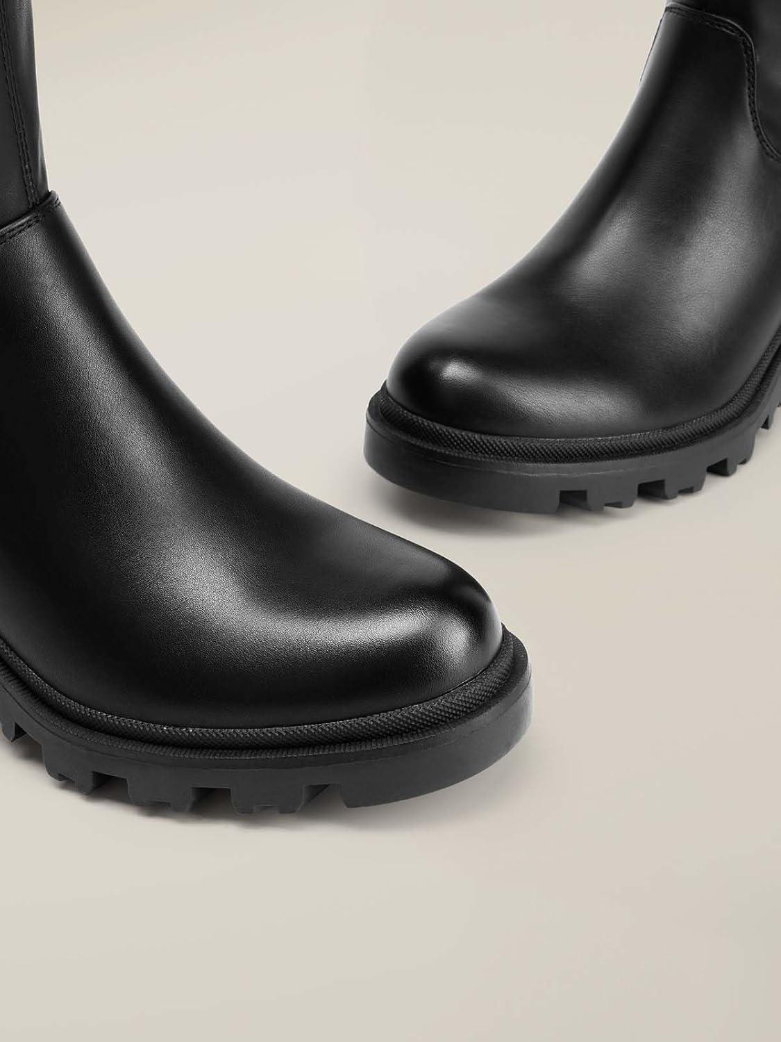 imageDREAM PAIRS Womens Knee High Boots Platform Over The Knee High Chunky Heel Fashion Boots for WomenBlackpu