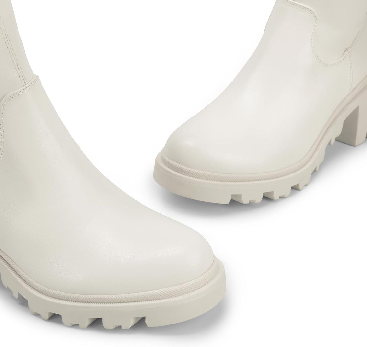 imageDREAM PAIRS Womens Knee High Boots Platform Over The Knee High Chunky Heel Fashion Boots for WomenWhitepu