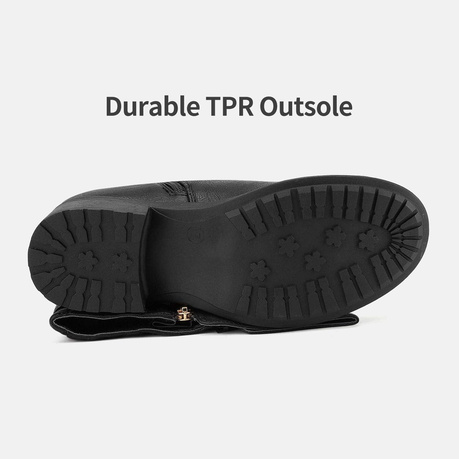 imageDREAM PAIRS Womens Knee High Boots Wide Calf Low Heel Riding Boots Fall Tall Boots for WomenBlack