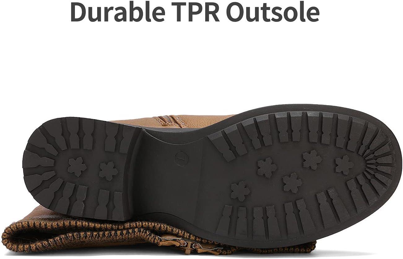 imageDREAM PAIRS Womens Knee High Boots Wide Calf Low Heel Riding Boots Fall Tall Boots for WomenCamelwidet