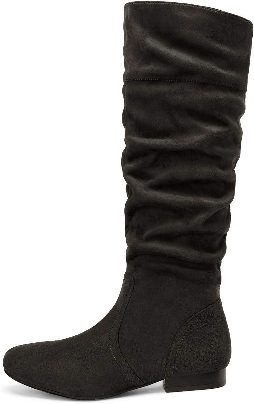 imageDREAM PAIRS Womens Knee High Pull On Fall Weather Winter BootsBlack