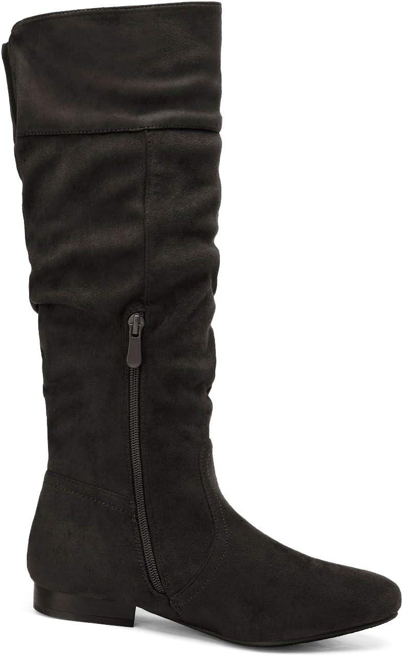 imageDREAM PAIRS Womens Knee High Pull On Fall Weather Winter BootsBlack