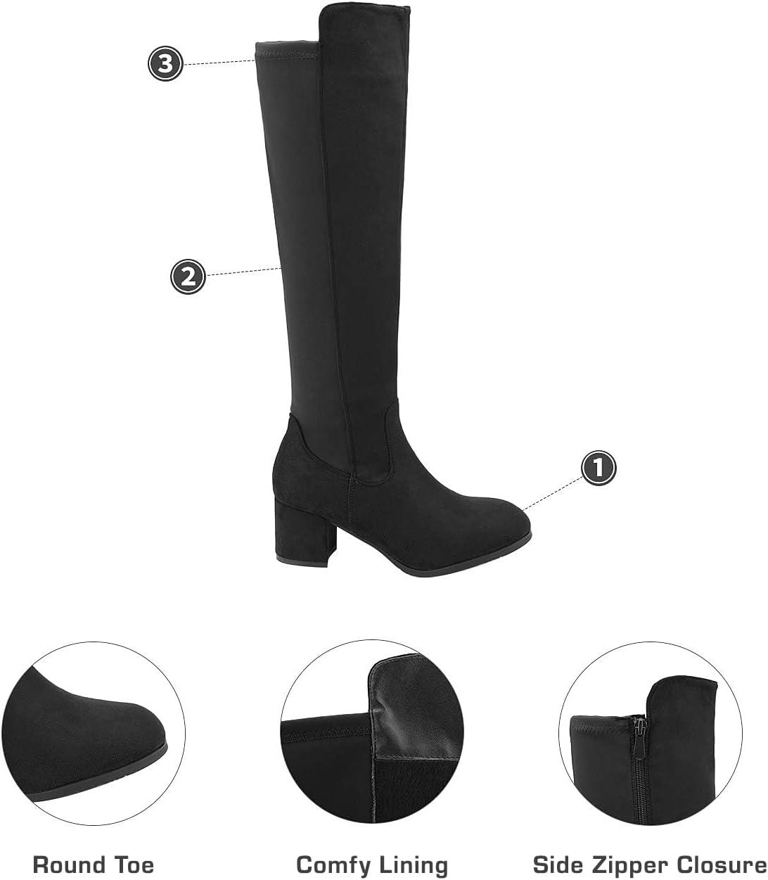 imageDREAM PAIRS Womens Knee High Stretchy Fashion BootsBlack