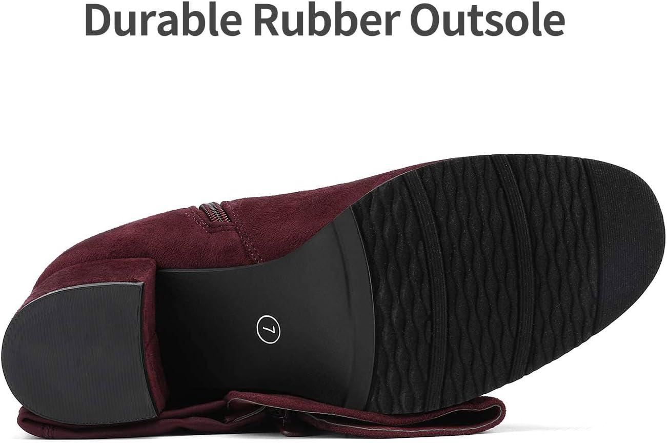 imageDREAM PAIRS Womens Knee High Stretchy Fashion BootsBurgundy