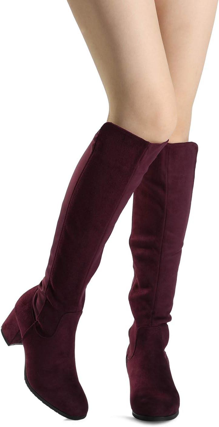 imageDREAM PAIRS Womens Knee High Stretchy Fashion BootsBurgundy