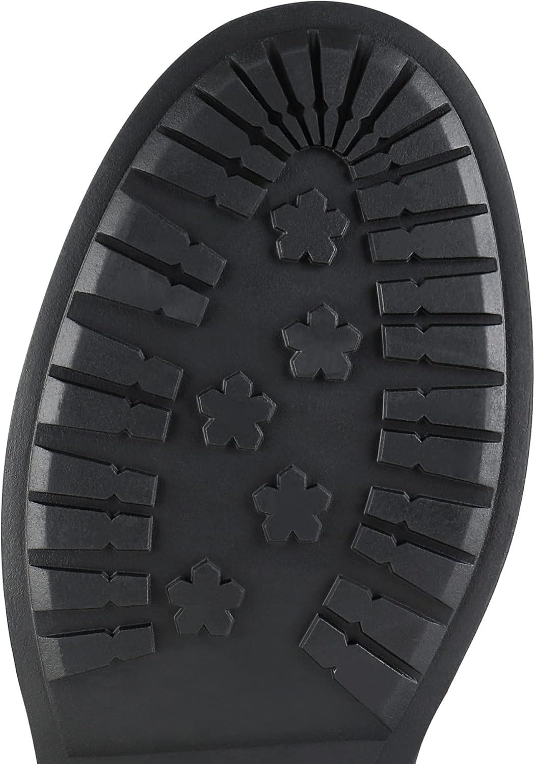 imageDREAM PAIRS Womens KneeHigh Boots Comfortable Chunky Block Heel Round Toe Side Zipper Riding Fashion Buckles Biker Motorcycle BootsBrown