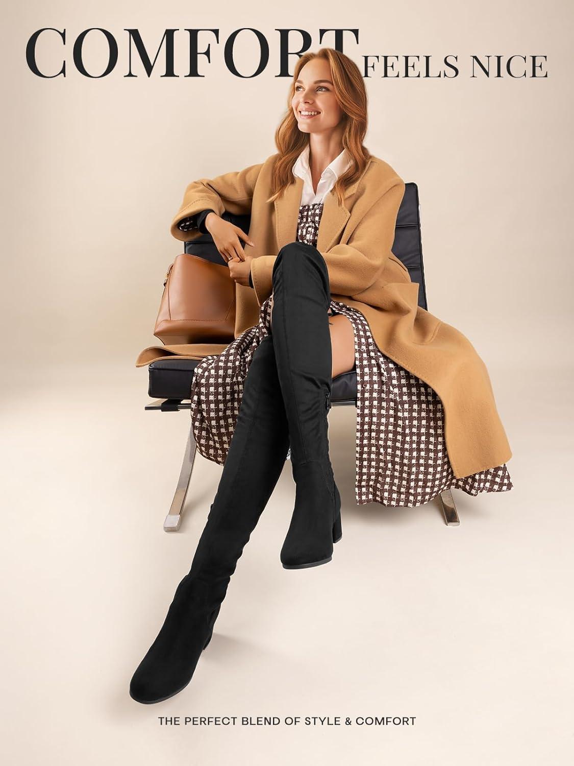 imageDREAM PAIRS Womens Laurence Over The Knee Thigh High Chunky Heel Boots Long Stretch Sexy Fall BootsBlack