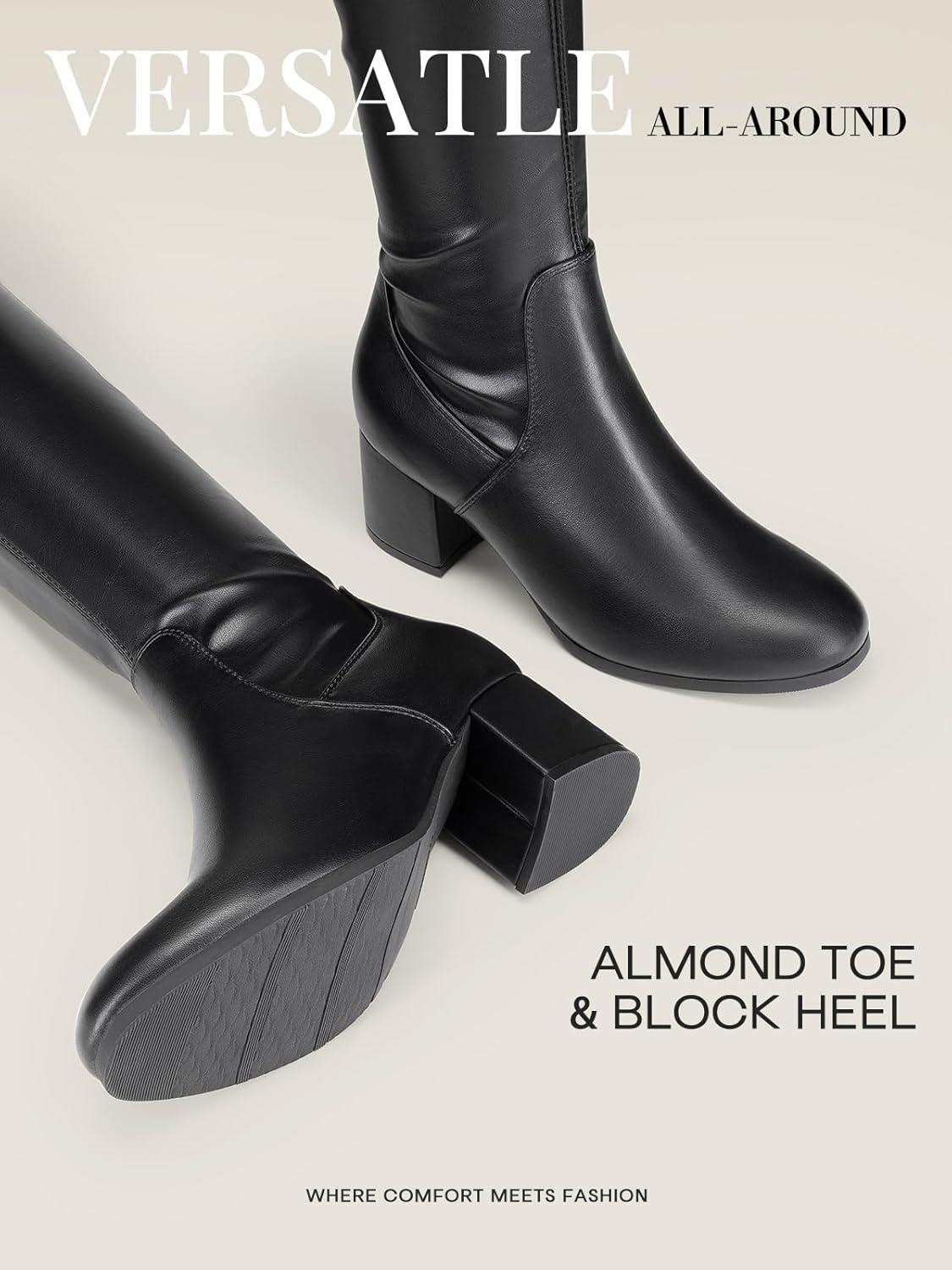 imageDREAM PAIRS Womens Laurence Over The Knee Thigh High Chunky Heel Boots Long Stretch Sexy Fall BootsBlackPu