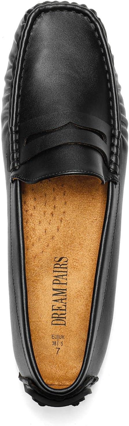 imageDREAM PAIRS Womens Loafers Penny Loafer Slip on Casual Dressy Comfortable Business Work Office Moccasins Driving Loafer ShoesBlack