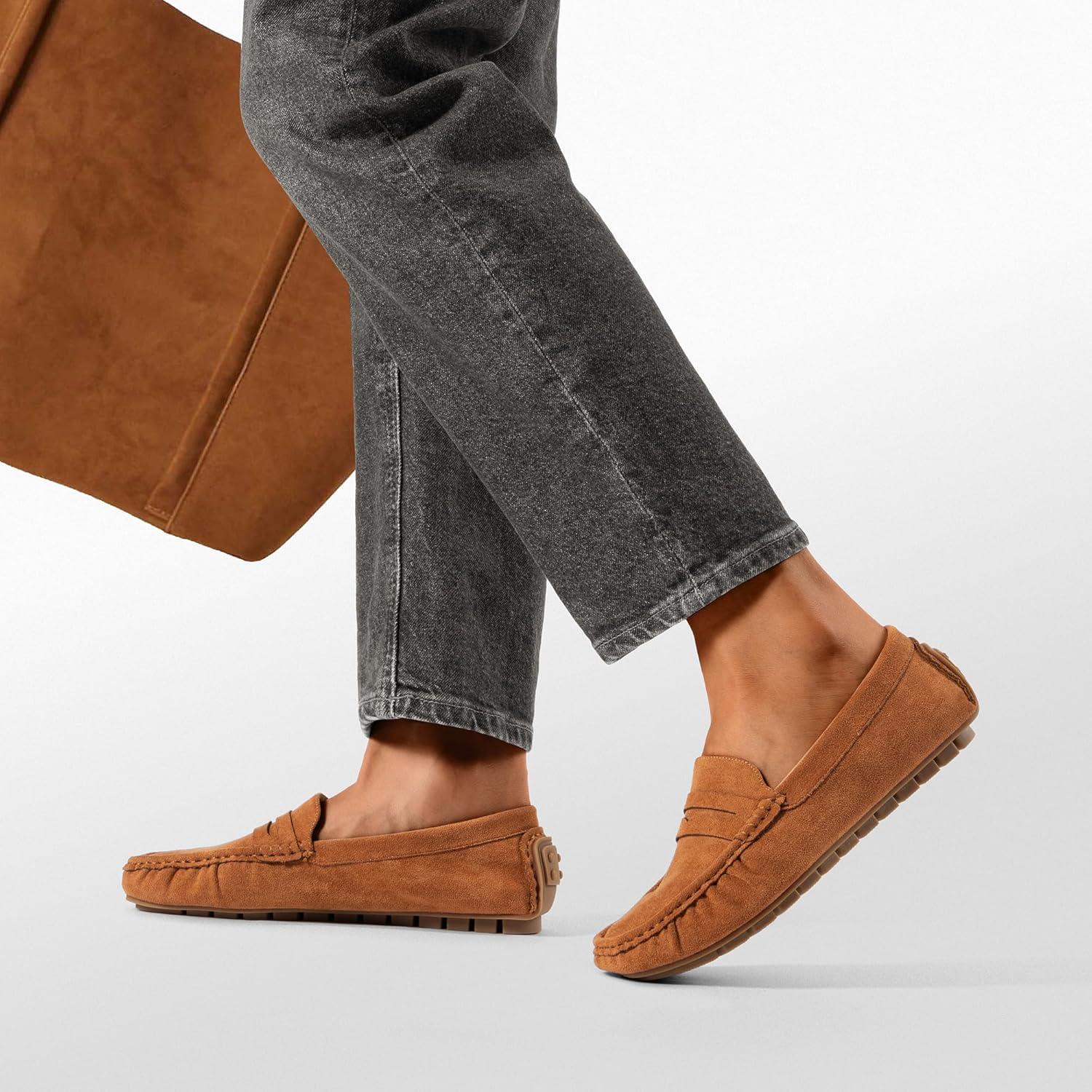 imageDREAM PAIRS Womens Loafers Penny Loafer Slip on Casual Dressy Comfortable Business Work Office Moccasins Driving Loafer ShoesBrown