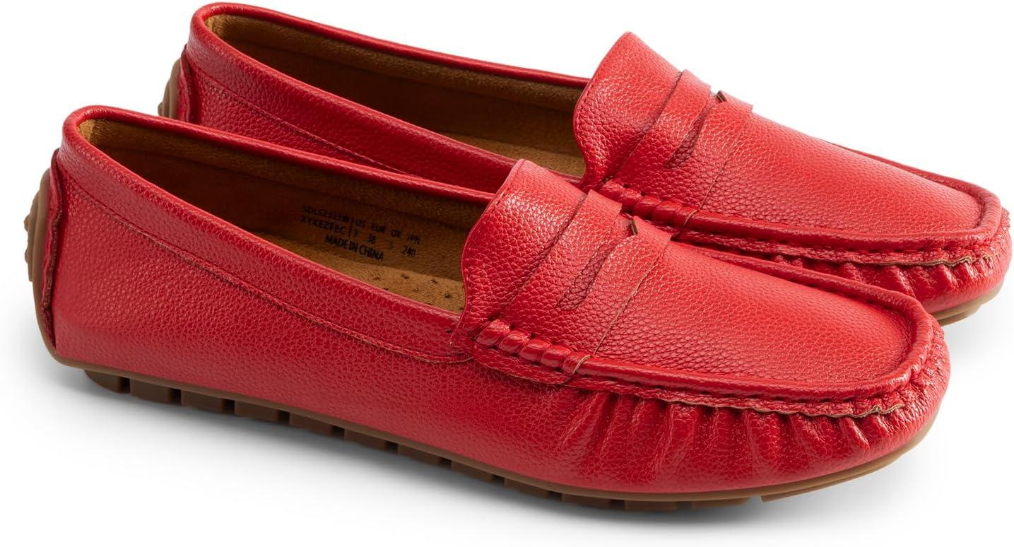 imageDREAM PAIRS Womens Loafers Penny Loafer Slip on Casual Dressy Comfortable Business Work Office Moccasins Driving Loafer ShoesRed