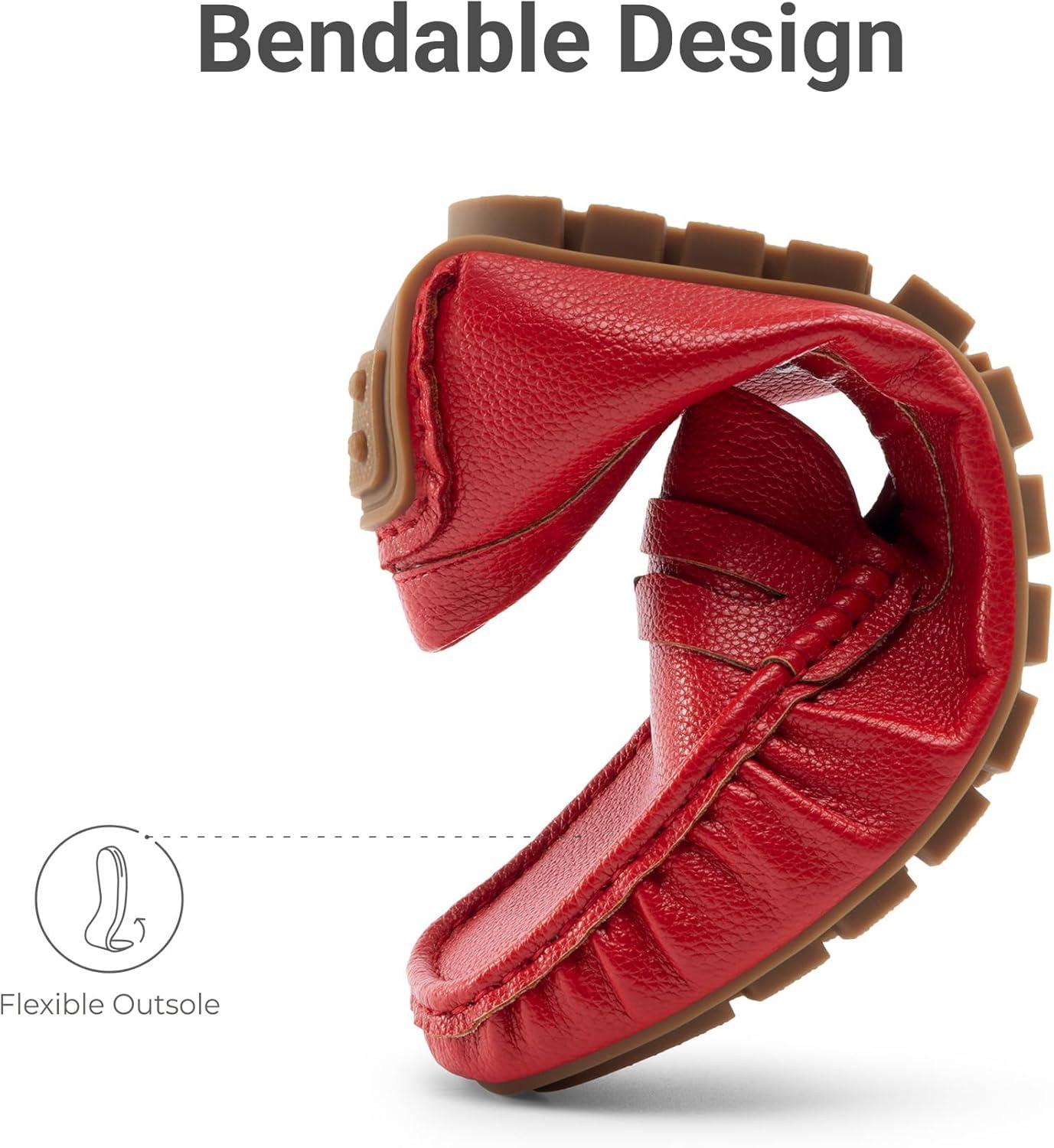 imageDREAM PAIRS Womens Loafers Penny Loafer Slip on Casual Dressy Comfortable Business Work Office Moccasins Driving Loafer ShoesRed