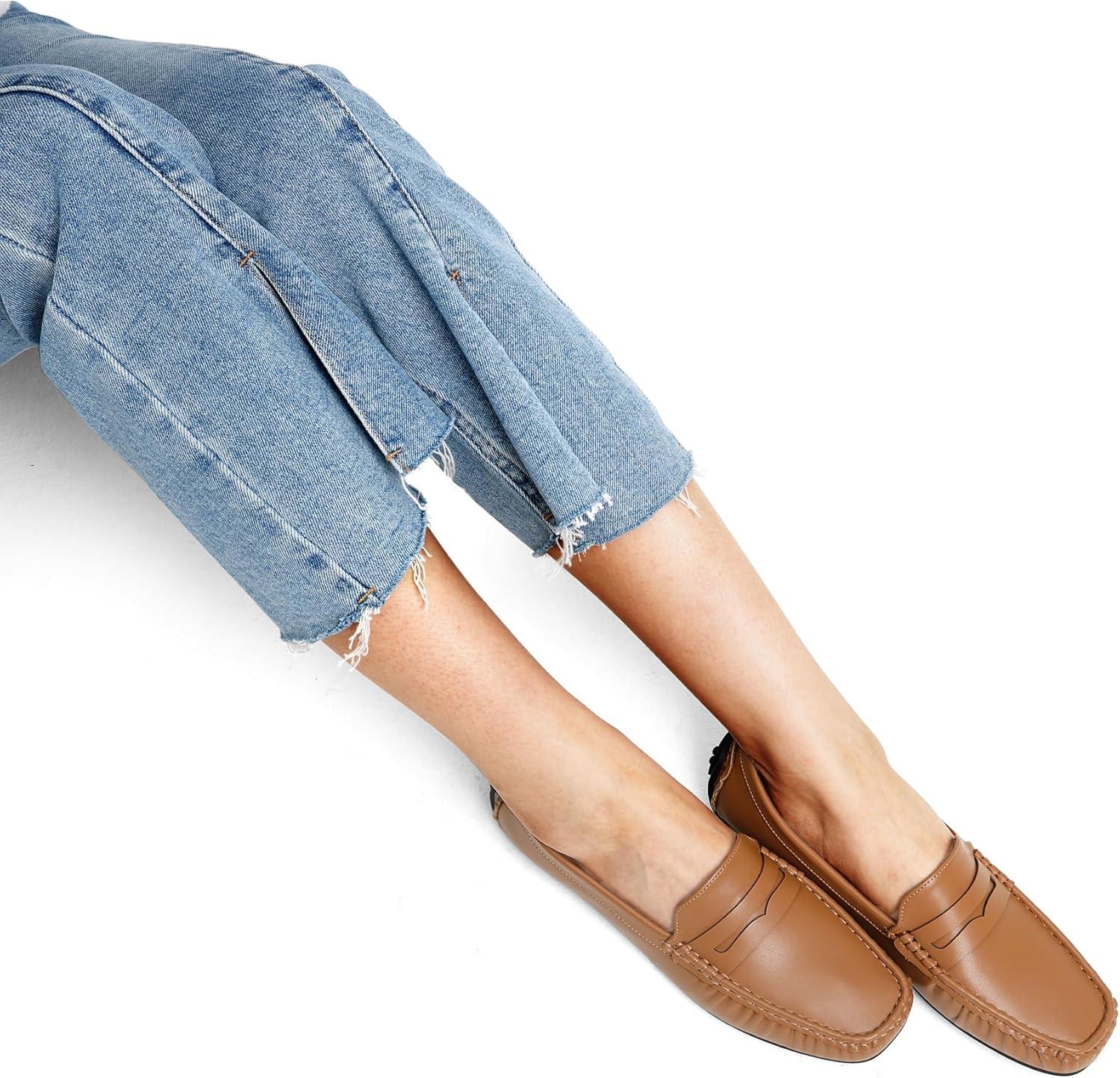 imageDREAM PAIRS Womens Loafers Penny Loafer Slip on Casual Dressy Comfortable Business Work Office Moccasins Driving Loafer ShoesTan