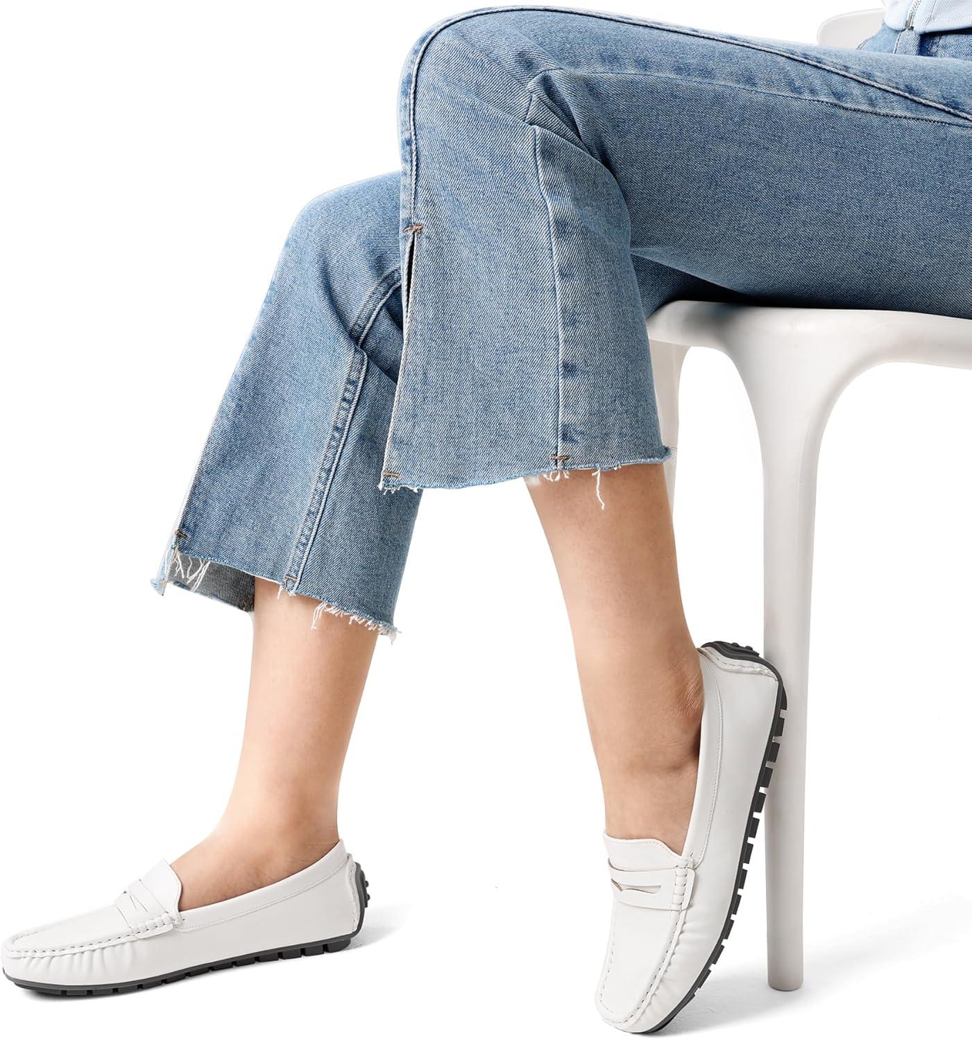 imageDREAM PAIRS Womens Loafers Penny Loafer Slip on Casual Dressy Comfortable Business Work Office Moccasins Driving Loafer ShoesWhite