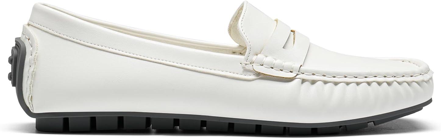 imageDREAM PAIRS Womens Loafers Penny Loafer Slip on Casual Dressy Comfortable Business Work Office Moccasins Driving Loafer ShoesWhite