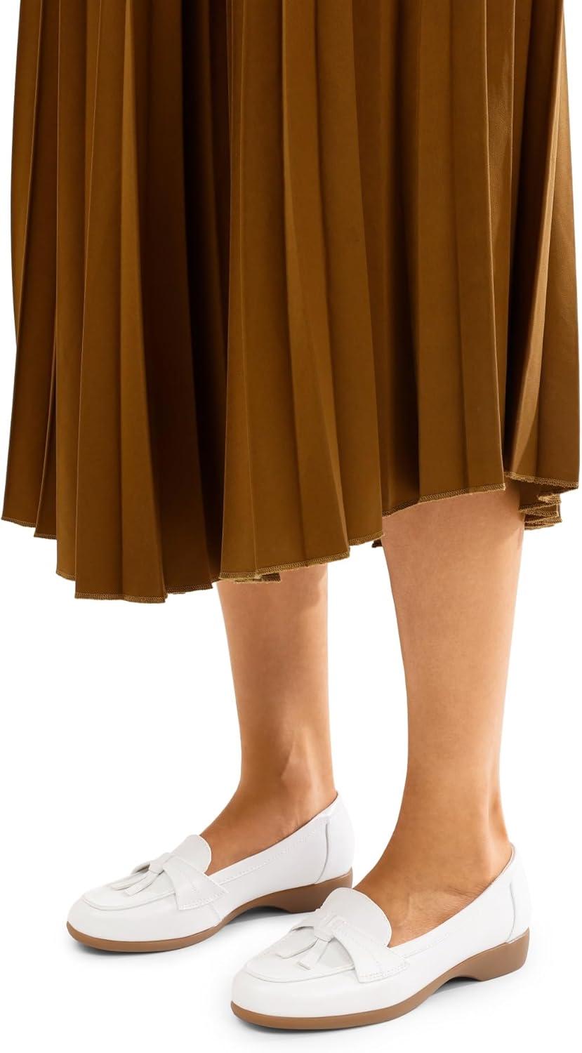 imageDREAM PAIRS Womens Loafers Slip On Comfortable Dressy Casual Business Work Office Arch Support Loafer Shoes with Tassel DecorationWhite