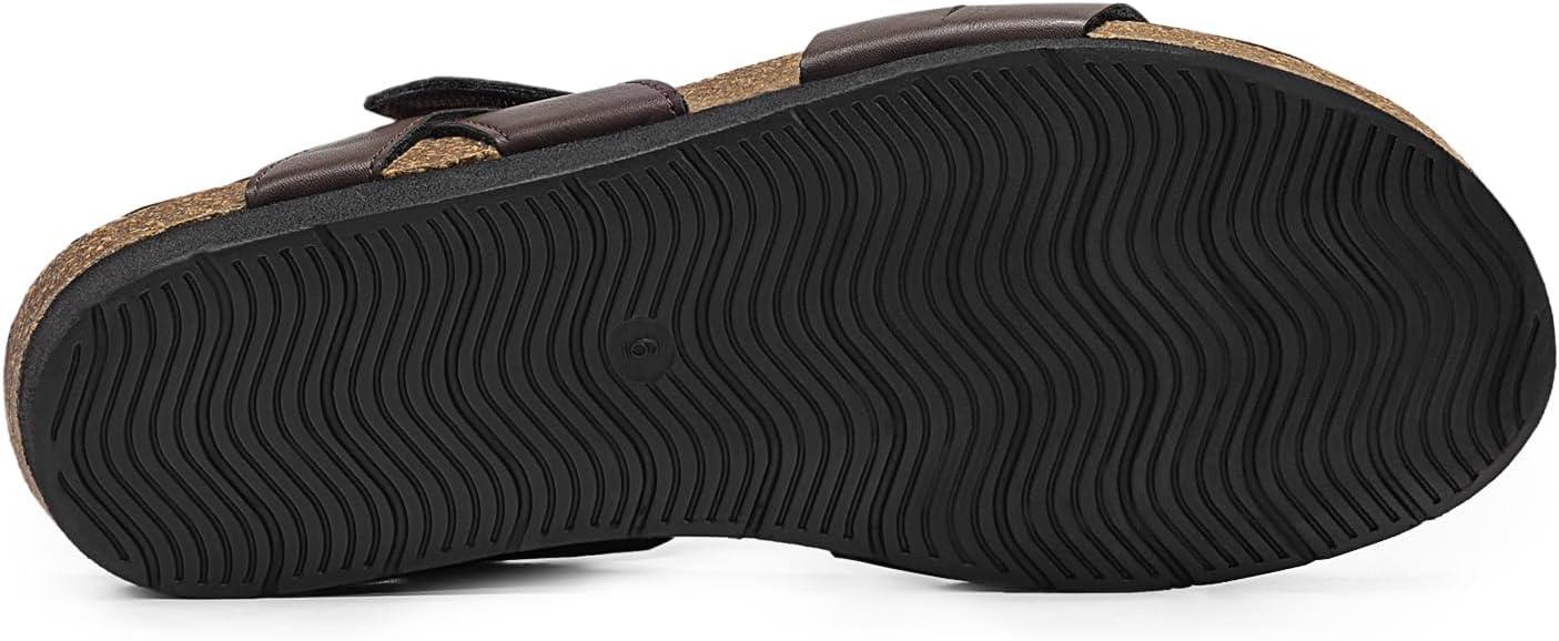 imageDREAM PAIRS Womens Low Heel Wedge Sandals RoundToe Comfortable Casual Flatform Dress Shoes with Arch SupportBrown