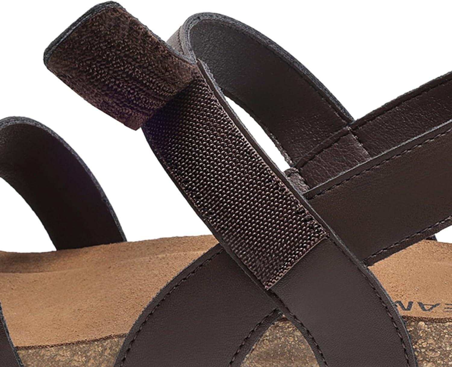 imageDREAM PAIRS Womens Low Heel Wedge Sandals RoundToe Comfortable Casual Flatform Dress Shoes with Arch SupportBrown