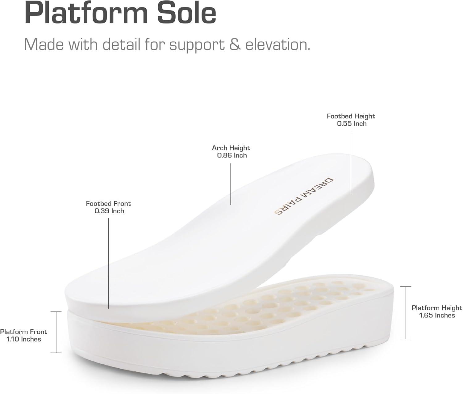 imageDREAM PAIRS Womens Low Wedge Sandals Comfortable Arch Support Platform Open toe Casual Dressy Flat Summer Sandals with Adjustable StrapsWhite