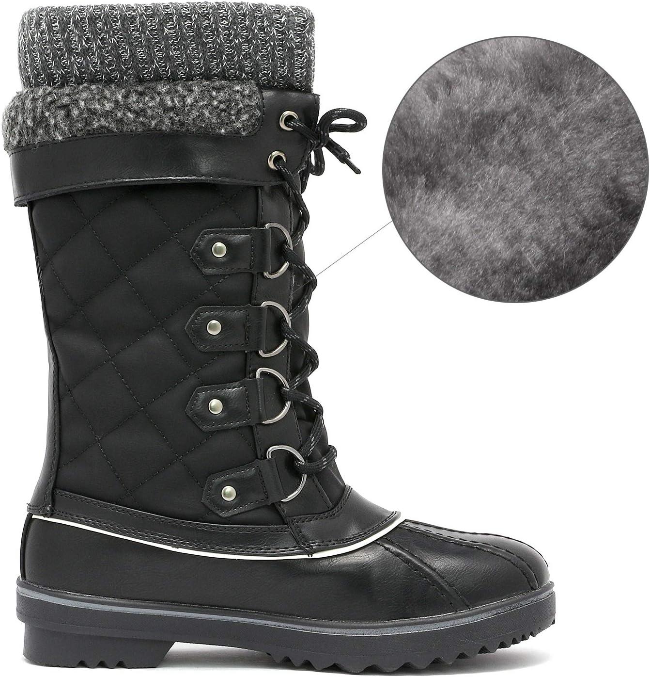 imageDREAM PAIRS Womens MidCalf Waterproof Winter Snow Boots MONTE02Black