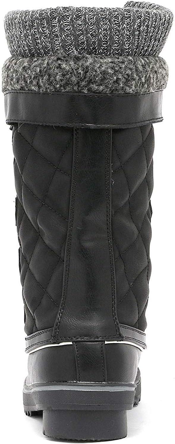 imageDREAM PAIRS Womens MidCalf Waterproof Winter Snow Boots MONTE02Black