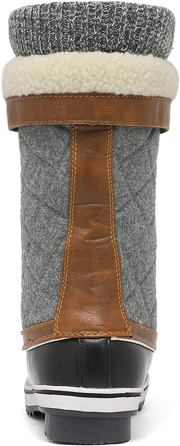 imageDREAM PAIRS Womens MidCalf Waterproof Winter Snow Boots MONTE02BlackGrey