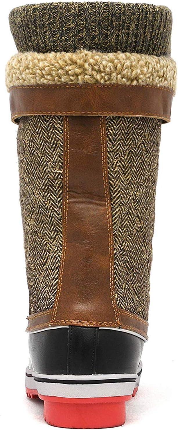 imageDREAM PAIRS Womens MidCalf Waterproof Winter Snow Boots MONTE02Brown