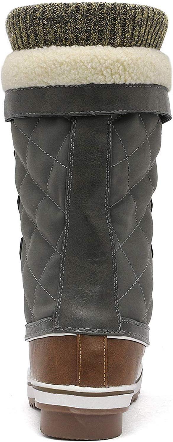 imageDREAM PAIRS Womens MidCalf Waterproof Winter Snow Boots MONTE02TanKhaki