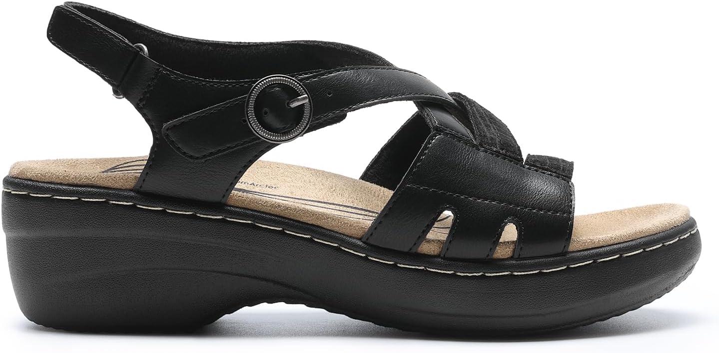 imageDREAM PAIRS Womens Open Toe Platform Espadrille Wedge Sandals Comfortable One Band Dressy Casual Sandals for WomenBlack