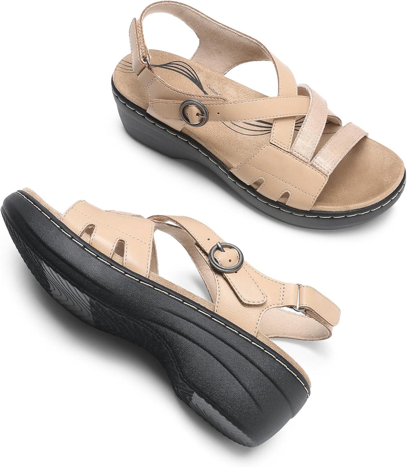 imageDREAM PAIRS Womens Open Toe Platform Espadrille Wedge Sandals Comfortable One Band Dressy Casual Sandals for WomenNude