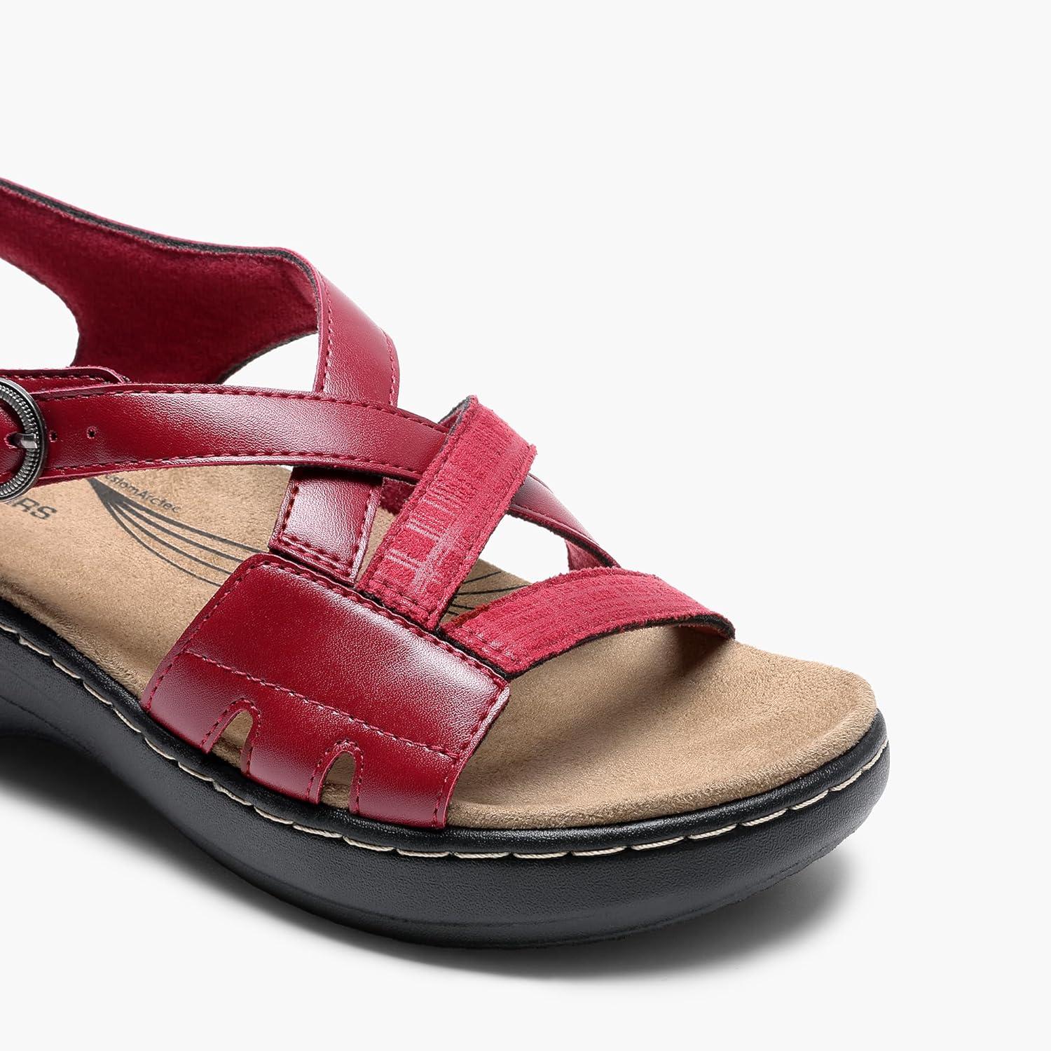 imageDREAM PAIRS Womens Open Toe Platform Espadrille Wedge Sandals Comfortable One Band Dressy Casual Sandals for WomenRed