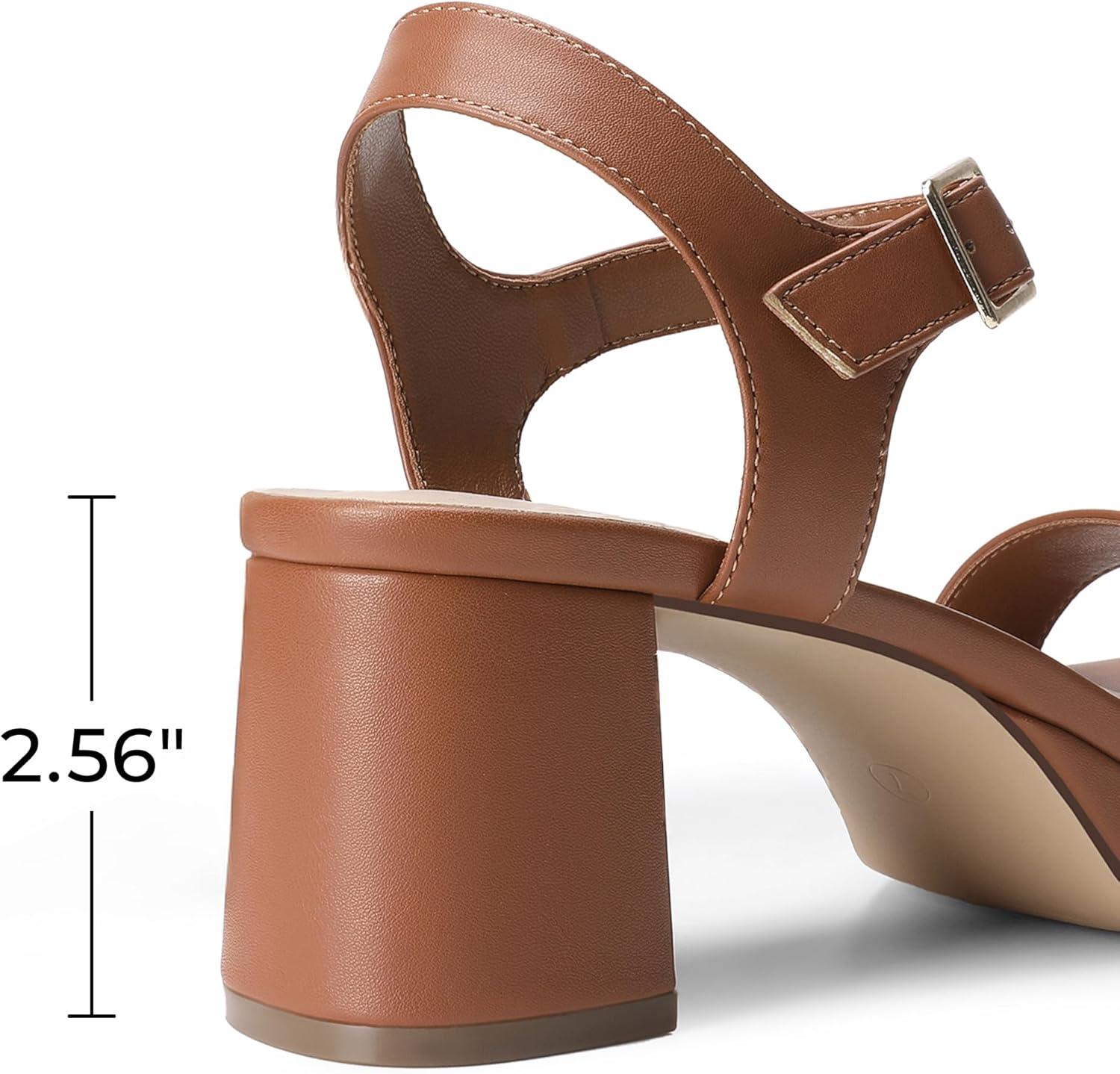 imageDREAM PAIRS Womens Platform Heels Block Chunky Open Toe Ankle Strap Heel Fashion Wedding Party Dress Sandals ShoesBrown