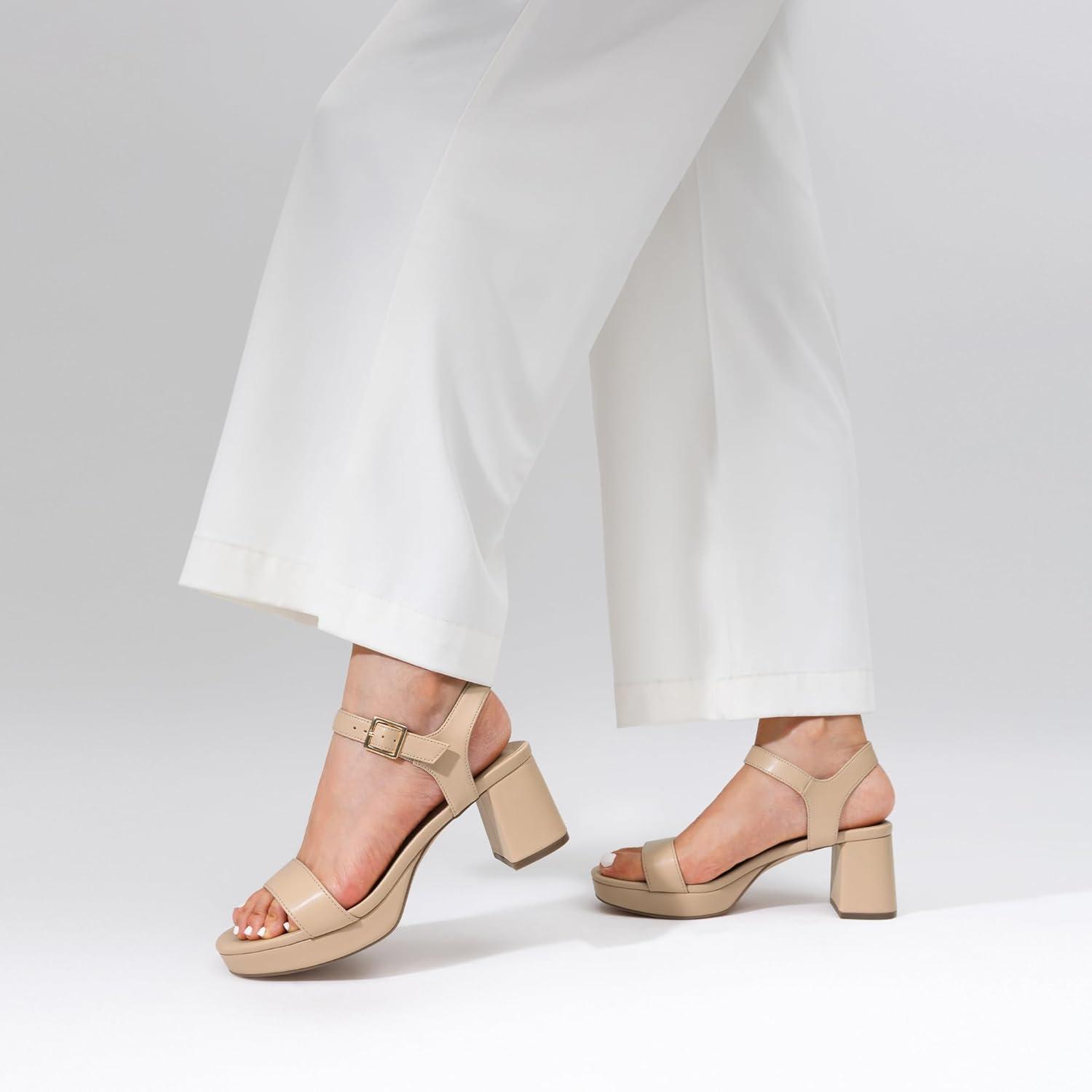 imageDREAM PAIRS Womens Platform Heels Block Chunky Open Toe Ankle Strap Heel Fashion Wedding Party Dress Sandals ShoesNude