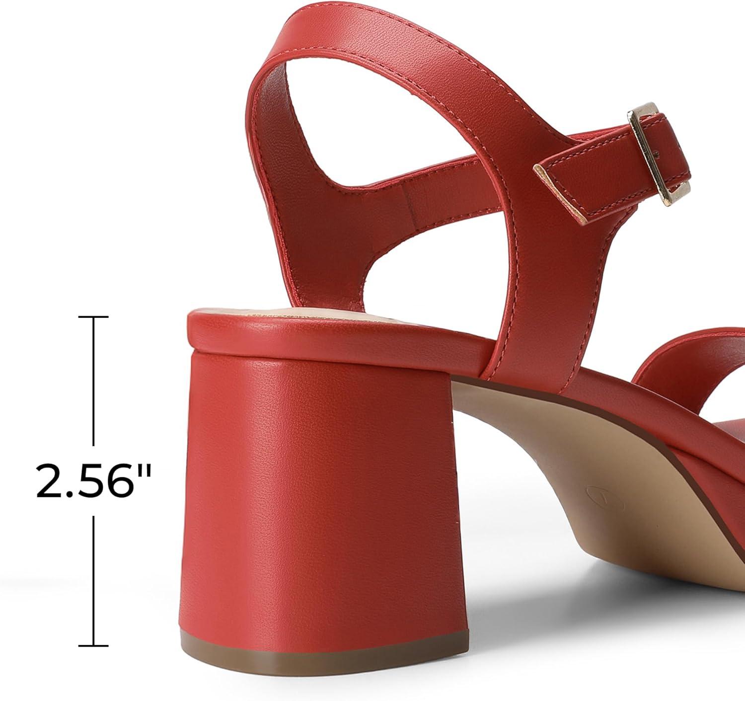 imageDREAM PAIRS Womens Platform Heels Block Chunky Open Toe Ankle Strap Heel Fashion Wedding Party Dress Sandals ShoesRed